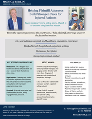 Preview of Monica Berlin Medical Litigation Consulting Professional Overview PDF